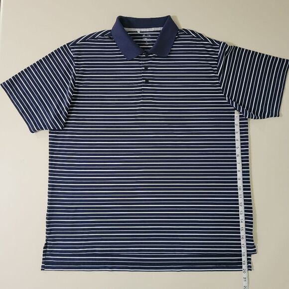 Adidas Golf Men's Classic Navy Stripe Polo Shirt Top - Picture 6 of 12